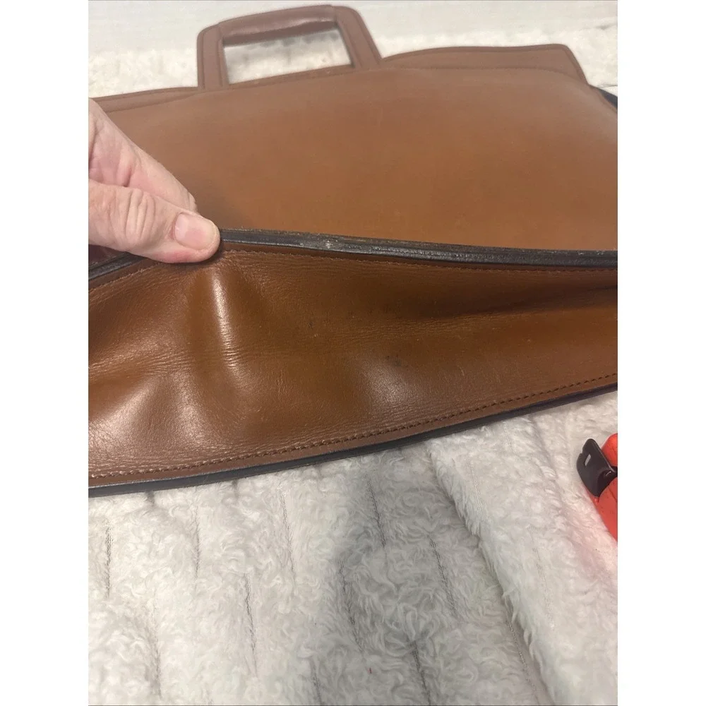 Vintage Schlesinger Brothers Leather Briefcase Attache Portfolio GL Monogram